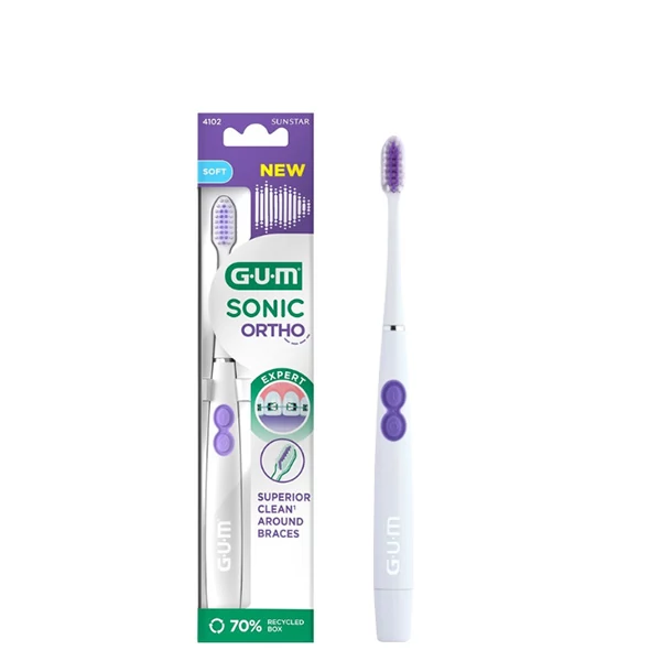 Електрична зубна щітка GUM Sonic Ortho White ЄС