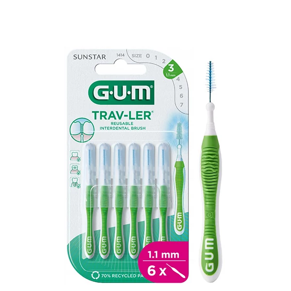 Міжзубні йоржики GUM Trav-Ler Green (1,1 мм) (6 шт.) ЄС