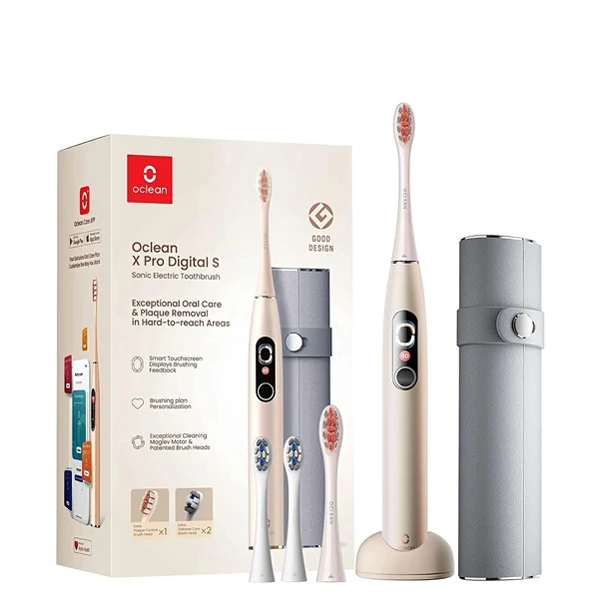 Електрична зубна щітка Oclean X Pro Digital Set (6970810552577) Gold ЄС