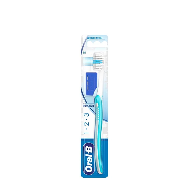 Мануальна зубна щітка Oral-B 1-2-3 Indicator Medium ЄС