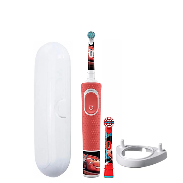 Дитяча зубна щітка Oral-B D100.413.2K Kids &quot;Тачки&quot; Extra Soft (2 нас.) і підставка ріжок + Футляр білий ЄС