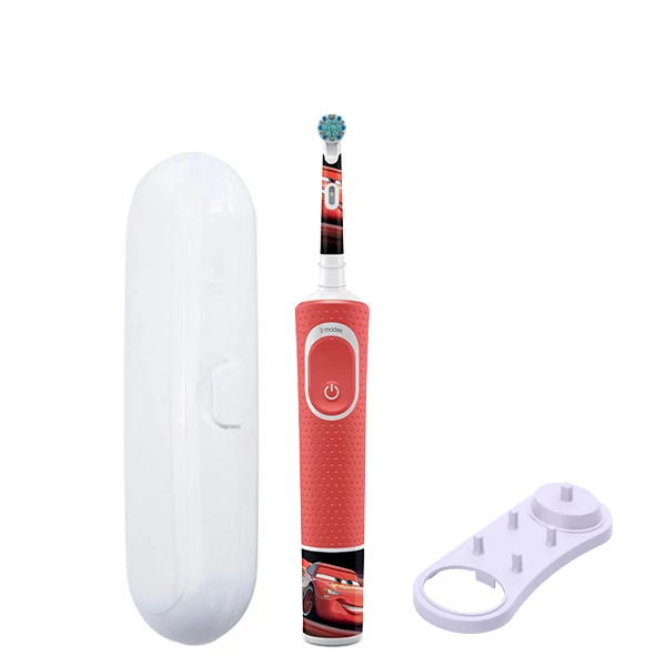 Дитяча зубна щітка Oral-B D100.413.2K Kids &quot;Тачки&quot; Extra Soft підставка + Футляр білий