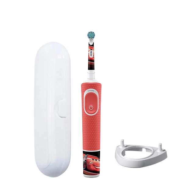 Дитяча зубна щітка Oral-B D100.413.2K Kids &quot;Тачки&quot; Extra Soft підставка ріжок + Футляр білий ЄС