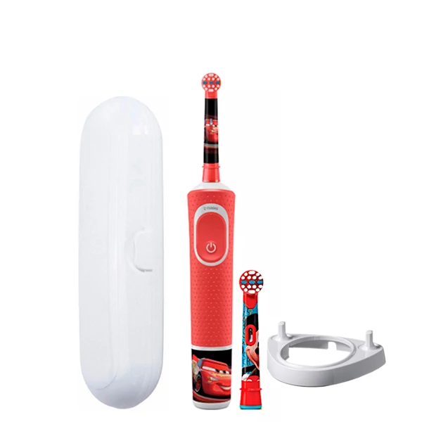 Дитяча зубна щітка Oral-B D100 Kids &quot;Тачки&quot; 2 нас. і підставка ріжок + футляр білий ЄС
