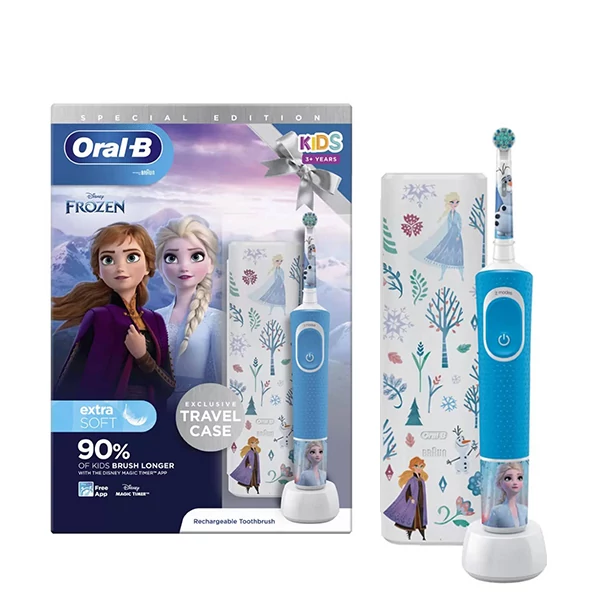 Зубна щітка Braun Oral-B D100.413.2KX Kids Extra Soft Frozen 2 з футляром ЄС