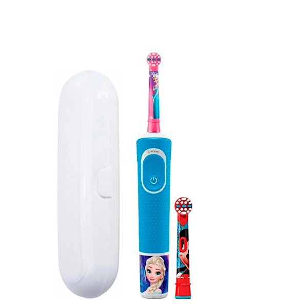 Дитяча зубна щітка Oral-B D100 Kids Холодне серце 2 нас. + футляр білий ЄС