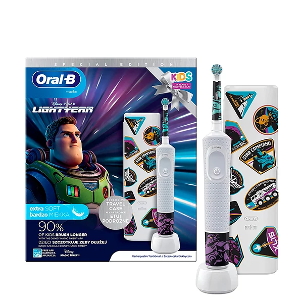 Зубна щітка Oral-B D100.413.2KX Kids Lightyear Special Edition з футляром ЄС