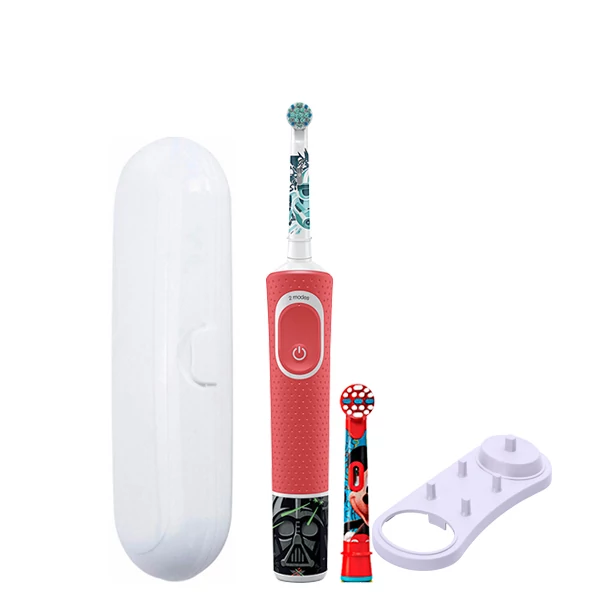 Дитяча зубна щітка Oral-B D100.413.2K Kids &quot;Зоряні Війни&quot; Extra Soft (2 нас.) і підставка + Футляр білий