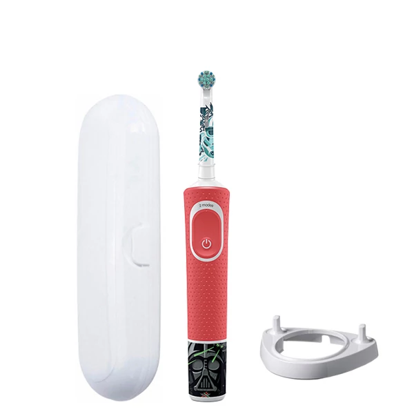 Дитяча зубна щітка Oral-B D100.413.2K Kids &quot;Зоряні Війни&quot; Extra Soft підставка ріжок + Футляр білий ЄС