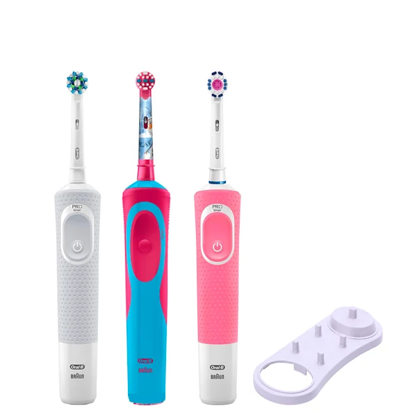 Зубні щітки Vitality D100 + D12 Kids Girl Сімейний набір 3 в 1 c підставкою ЄС