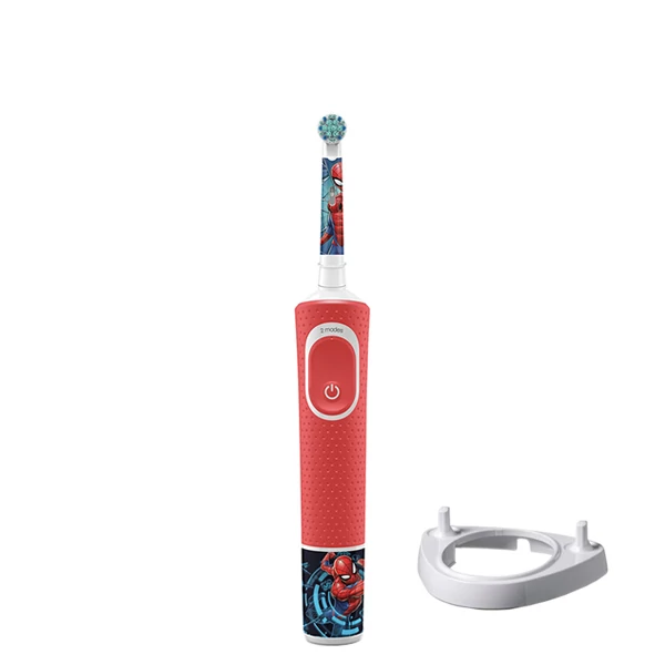 Електрична зубна щітка Oral-B D100.413.2K Kids Extra Soft Marvel Spider-Man + Підставка ріжок ЄС
