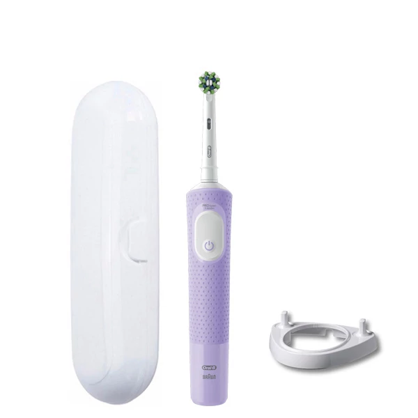 Електрична зубна щітка Oral-B D103 Vitality Pro Cross Action CleanMaximiser Lilac Mist Violet + Підставка ріжок та футляр ЄС