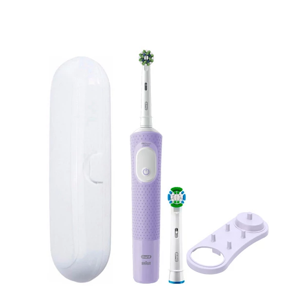 Електрична зубна щітка Oral-B D103 Vitality Pro Cross Action CleanMaximiser Lilac Mist Violet (2 нас.) + Підставка та футляр