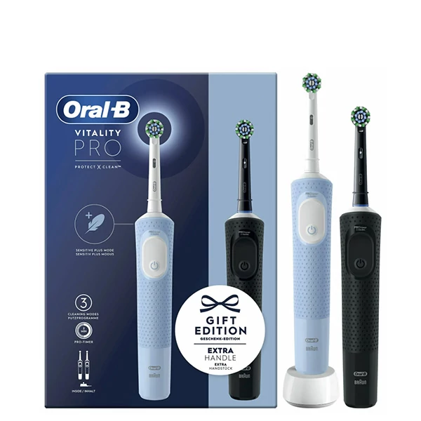Електричні зубні щітки Oral-B D103 Vitality Pro Cross Action Duo Pack Black + Blue ЄС