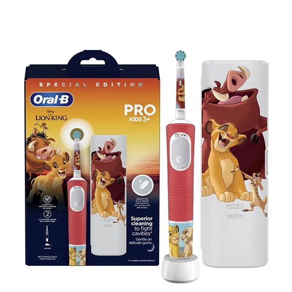 Електрична зубна щітка Oral-B D103.413.2KX Vitality Pro Kids The Lion King з футляром ЄС