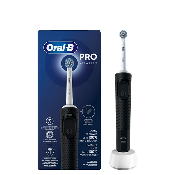 Електрична зубна щітка Oral-B D103.413.3 Vitality Pro Black Sensitive Clean ЄС