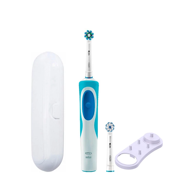 Зубна щітка Oral-B D12.513 Vitality - Cross Action 2 насадки і підставка + футляр білий