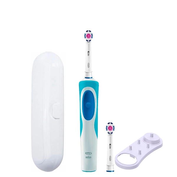 Зубна щітка Oral-B D12.513 Vitality - Відбілююча 2 насадки і підставка + футляр білий