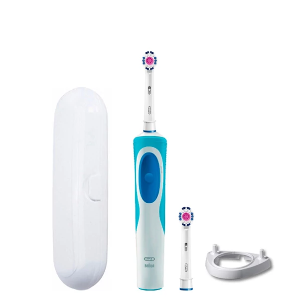 Зубна щітка Oral-B D12.513 Vitality - Відбілююча 2 насадки і підставка ріжок + футляр білий ЄС