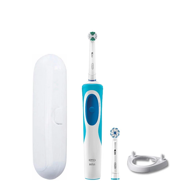 Зубна щітка Oral-B D12.013.1 Vitality Easy Clean 2 насадки і підставка ріжок + Футляр білий ЄС