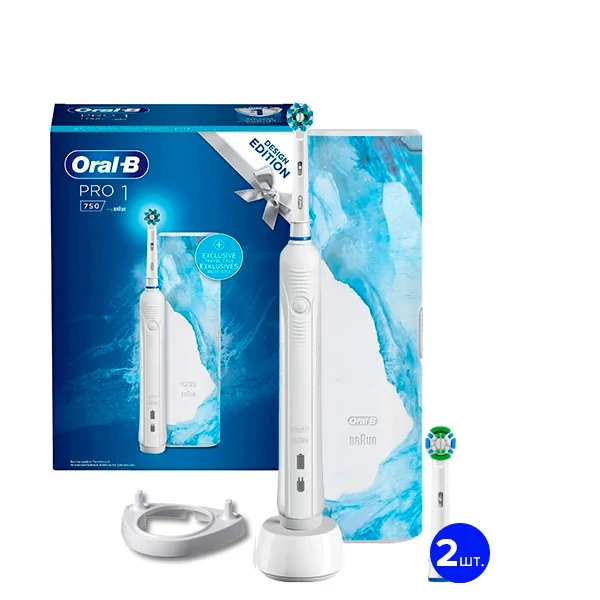 Зубна щітка Oral-B D16/755 WS Pro 1 Design Edition White (3 нас.) + ріжок ЄС