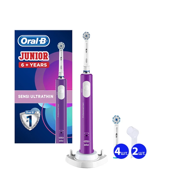 Зубна щітка Oral-B D16 Junior Purple для дітей 6+ (5 нас.) + ріжок