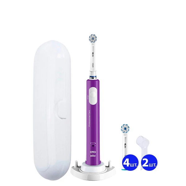 Зубна щітка Oral-B D16 Junior Purple для дітей 6+ (5 нас.) з футляром + ріжок