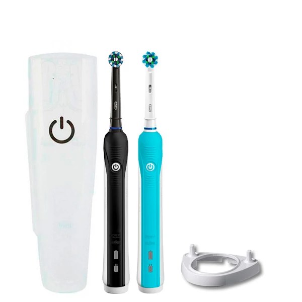 Зубна щітка Oral-B D16 PRO Family Pack 2in1 Black + Blue з футляром + ріжок ЄС