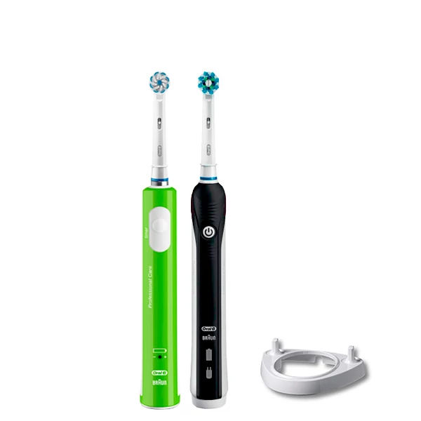 Зубна щітка Oral-B D16 PRO Family Pack 2in1 Black + Junior Green + ріжок EC
