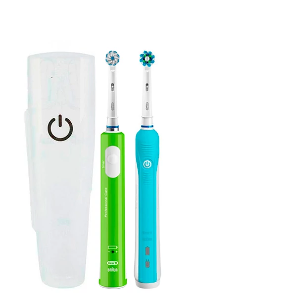 Зубна щітка Oral-B D16 PRO Family Pack 2in1 Blue + Junior Green з футляром ЄС