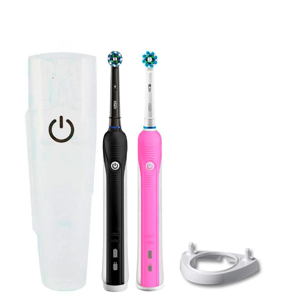 Зубна щітка Oral-B D16 PRO Family Pack 2in1 Pink+Black з футляром + ріжок ЄС