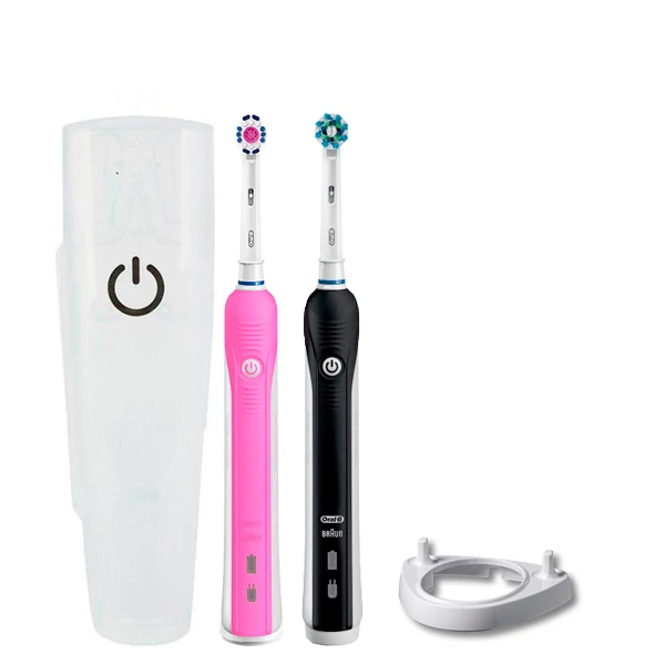 Зубна щітка Oral-B D16 PRO Family Pack 2in1 Black+Pink з футляром + ріжок ЄС