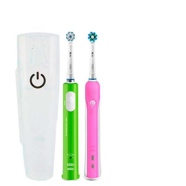 Зубна щітка Oral-B D16 PRO Family Pack 2in1 Pink + Junior Green з футляром ЄС