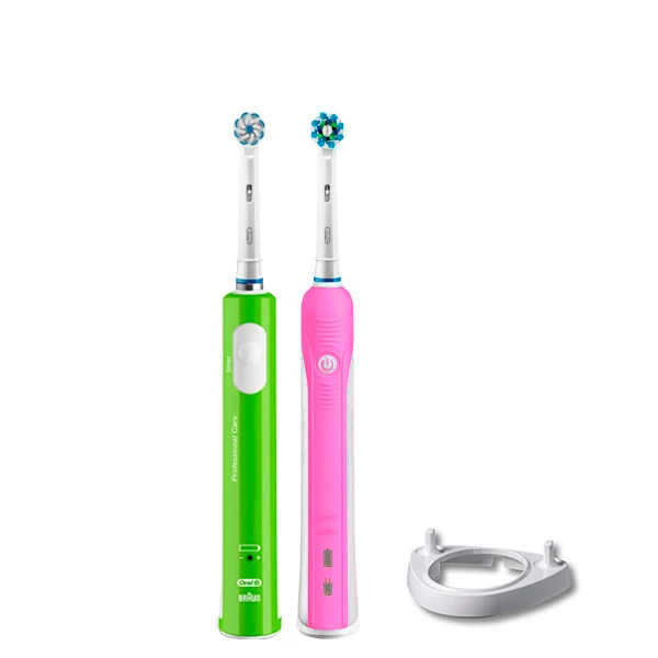Зубна щітка Oral-B D16 PRO Family Pack 2in1 Pink + Junior Green + ріжок ЄС