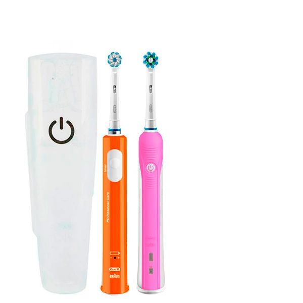 Зубна щітка Oral-B D16 PRO Family Pack 2in1 Pink + Junior Orange з футляром ЄС