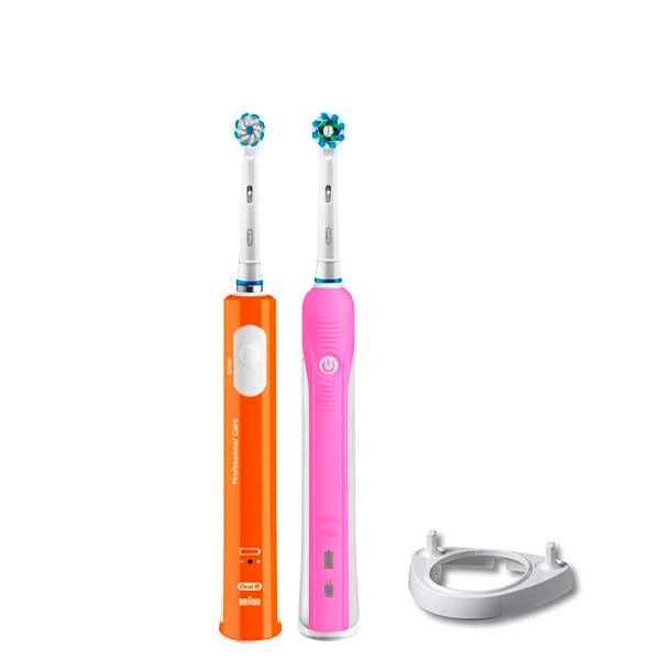 Зубна щітка Oral-B D16 PRO Family Pack 2in1 Pink + Junior Orange + ріжок ЄС