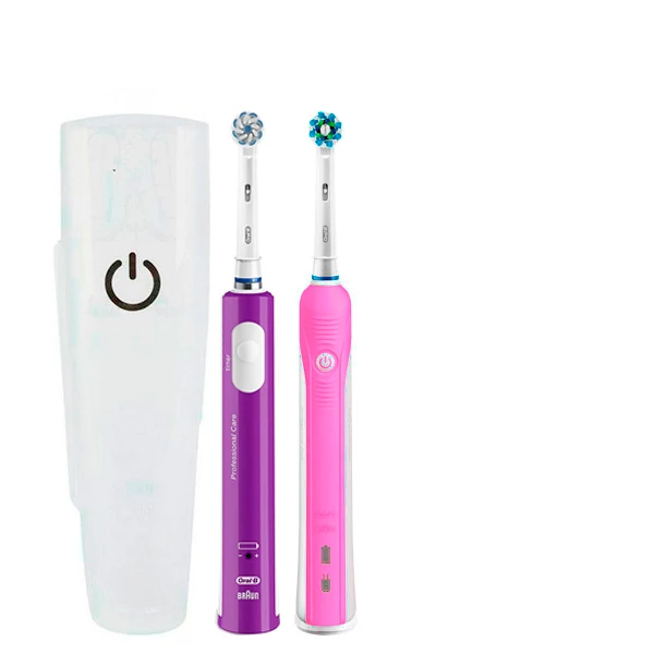 Зубна щітка Oral-B D16 PRO Family Pack 2in1 Pink + Junior Purple з футляром ЄС