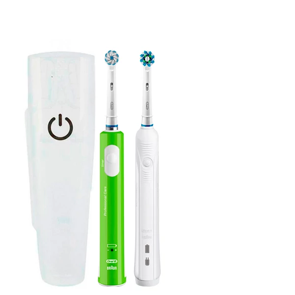 Зубна щітка Oral-B D16 PRO Family Pack 2in1 White + Junior Green з футляром ЄС