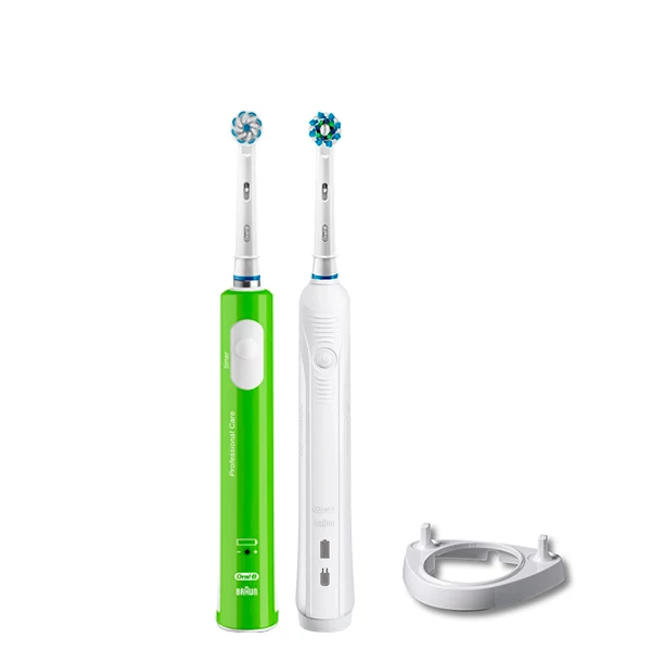Зубна щітка Oral-B D16 PRO Family Pack 2in1 White + Junior Green + ріжок ЄС