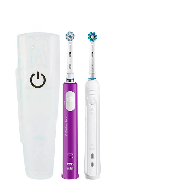 Зубна щітка Oral-B D16 PRO Family Pack 2in1 White + Junior Purple з футляром ЄС