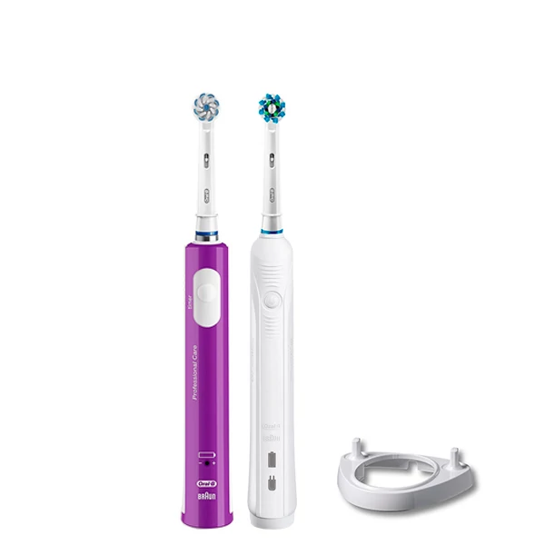 Зубна щітка Oral-B D16 PRO Family Pack 2in1 White + Junior Purple + ріжок ЄС