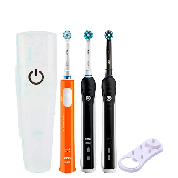 Зубна щітка Oral-B D16 PRO Family Pack 3in1 Black + Black + Junior Orange з футляром+підставка ЄС