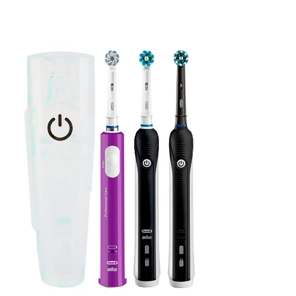 Зубна щітка Oral-B D16 PRO Family Pack 3in1 Black + Black + Junior Purple з футляром ЄС