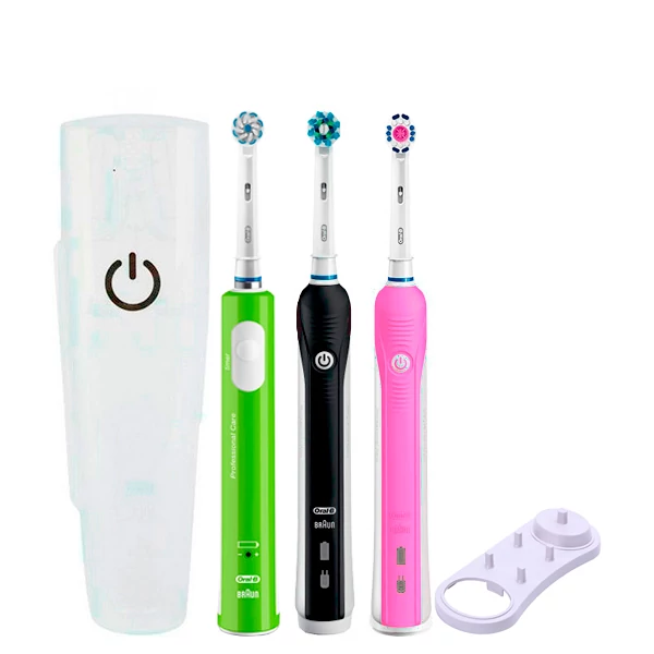 Зубна щітка Oral-B D16 PRO Family Pack 3in1 Black + Pink + Junior Green з футляром+підставка ЄС