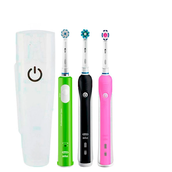 Зубна щітка Oral-B D16 PRO Family Pack 3in1 Black + Pink + Junior Green з футляром ЄС