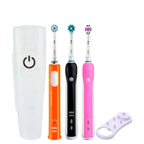 Зубна щітка Oral-B D16 PRO Family Pack 3in1 Black + Pink + Junior Orange з футляром+підставка ЄС