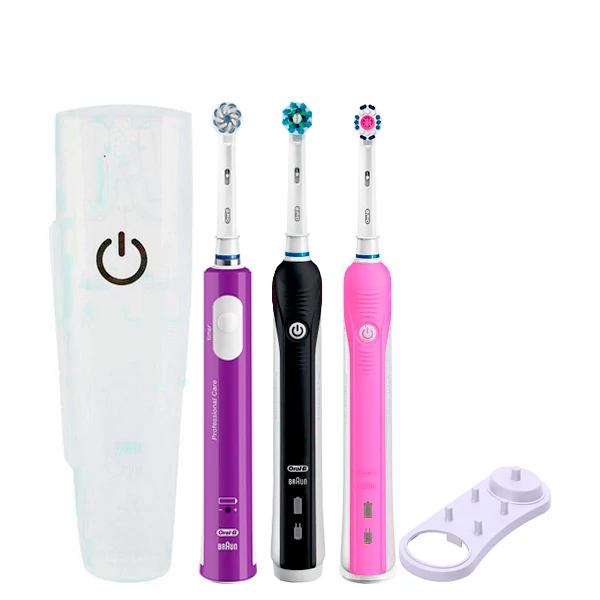 Зубна щітка Oral-B D16 PRO Family Pack 3in1 Black + Pink + Junior Purple з футляром+підставка ЄС