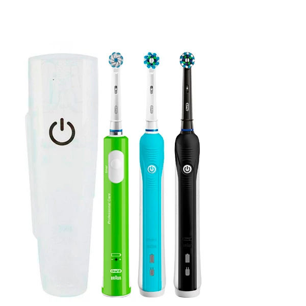 Зубна щітка Oral-B D16 PRO Family Pack 3in1 Blue + Black + Junior Green з футляром ЄС