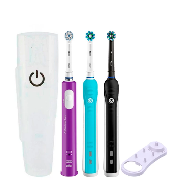 Зубна щітка Oral-B D16 PRO Family Pack 3in1 Blue + Black + Junior Purple з футляром+підставка ЄС