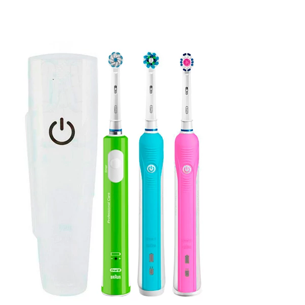 Зубна щітка Oral-B D16 PRO Family Pack 3in1 Blue + Pink + Junior Green з футляром